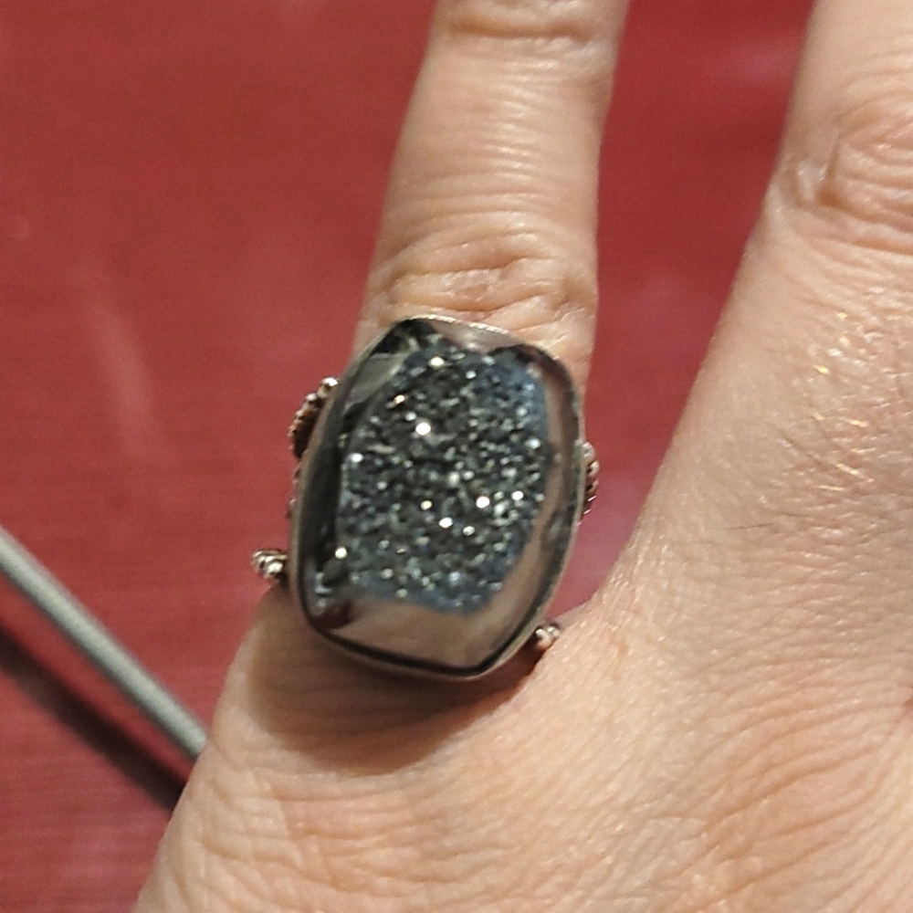 Sterling silver Druzy Ring 4.5